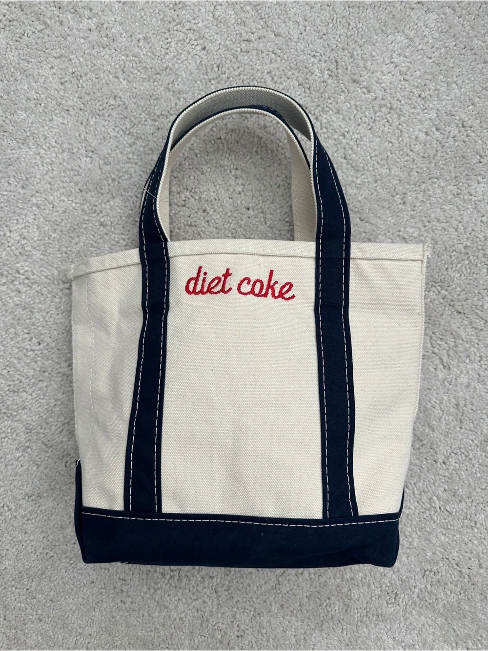 L.L. Bean Canvas Tote with Red 'diet coke' Script
